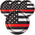 Havercamp Thin Red Line Plates-24 Pack-7 Inch-Firefighter EMT | Set of 24 by Havercamp