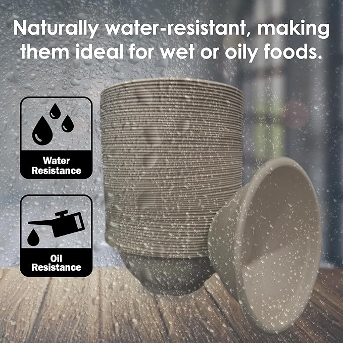 Disposable Paper Bowls (500 Pack 12 oz), Heavy-Duty Compostable, Eco-Friendly, Bagasse Bowl for Soup, Salad, Dessert & More