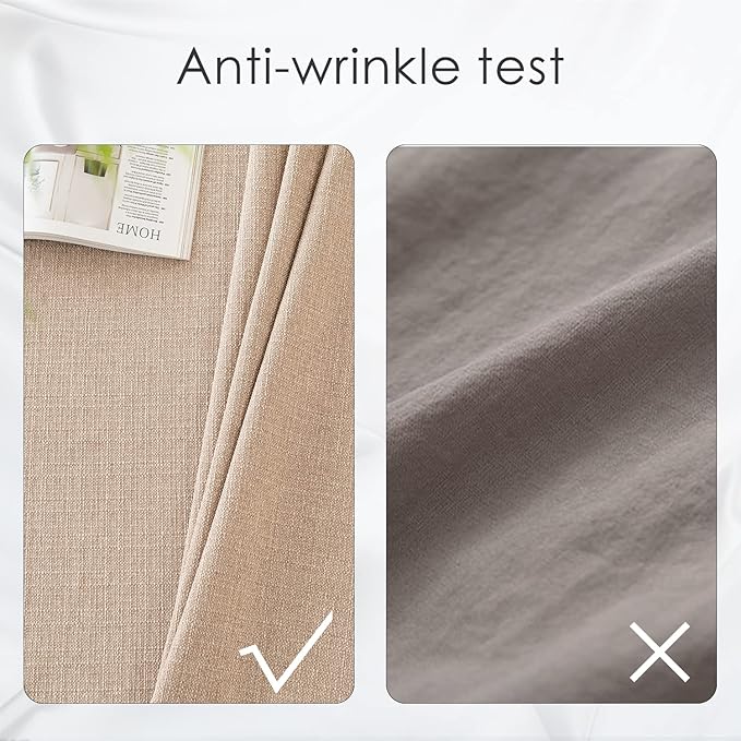 BALCONY & FALCON Rectangle Tablecloth Washable Wrinkle Resistant and Water Proof Table Cloth Decorative Linen Fabric Tablecloths for Dining Parties Kitchen Wedding and Outdoor Use (Beige, 55x70)
