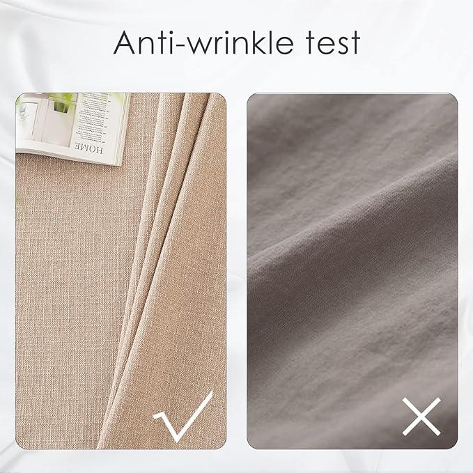 BALCONY & FALCON Round Tablecloth Washable Wrinkle Resistant and Water Proof Table Cloth Decorative Linen Fabric Tablecloths for Dining Parties Kitchen Wedding and Outdoor Use (Beige, 70" Round)