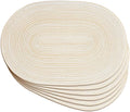 Noctiflorous Oval Braided Placemats Set of 6 Woven 12x18 Inch Non Slip Washable Heat Resistant Place Mats Round Tablemats for Dining Kitchen Party Daily Table Decor Dinner Mats (Beige, 6)