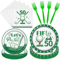 Rakuto Golf 50th Birthday Party Decorations 96PCS Plates Napkins Forks | Golf by Rakuto