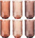Venus Vintage Drinking Glasses Set of 6-17oz Hand-Blown Highball Ribbed by TrophyToast