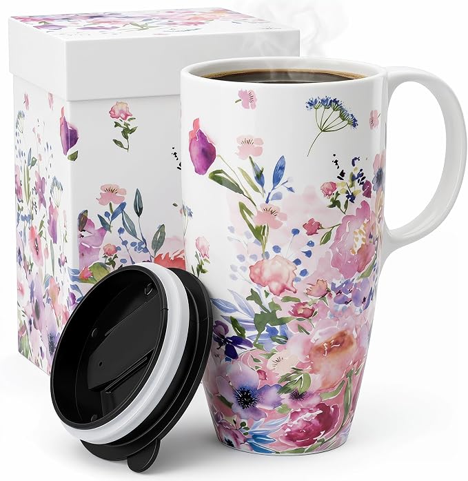 Topadorn 17oz Ceramic Travel Mug by Topadorn