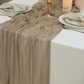 Snowkingdom Nude Brown Cheesecloth Table Runner Taupe Light Tan 120 Inch Long by Snowkingdom
