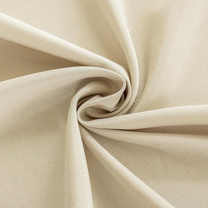 Water Resistant Beige Tablecloth for 4 ft Rectangle Table, Faux Linen Fabric Rectangle Tablecloth, Textured Rectangular Table Cloth for Dining Kitchen Party, 52 x 70 Inch
