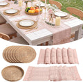 Boho Placemats 4/6/8 Set of Round Woven Placemat Macrame Style Bicolor by Gandeer