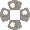 SHACOS Wedge Shaped Placemats Set of 4 Woven Vinyl Dining Table Place Mats Round Table Mats Non Slip Heat Resistant Wipe Clean Indoor Outdoor Table Decor (4, Gray)