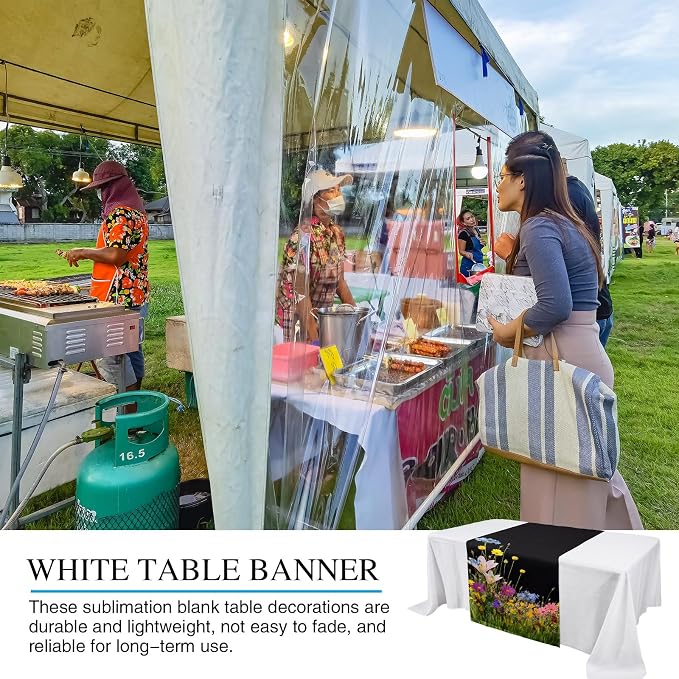 1 Pcs Black Sublimation Table Runners Blanks 24 x 72 Inch Polyester Table - Image 6
