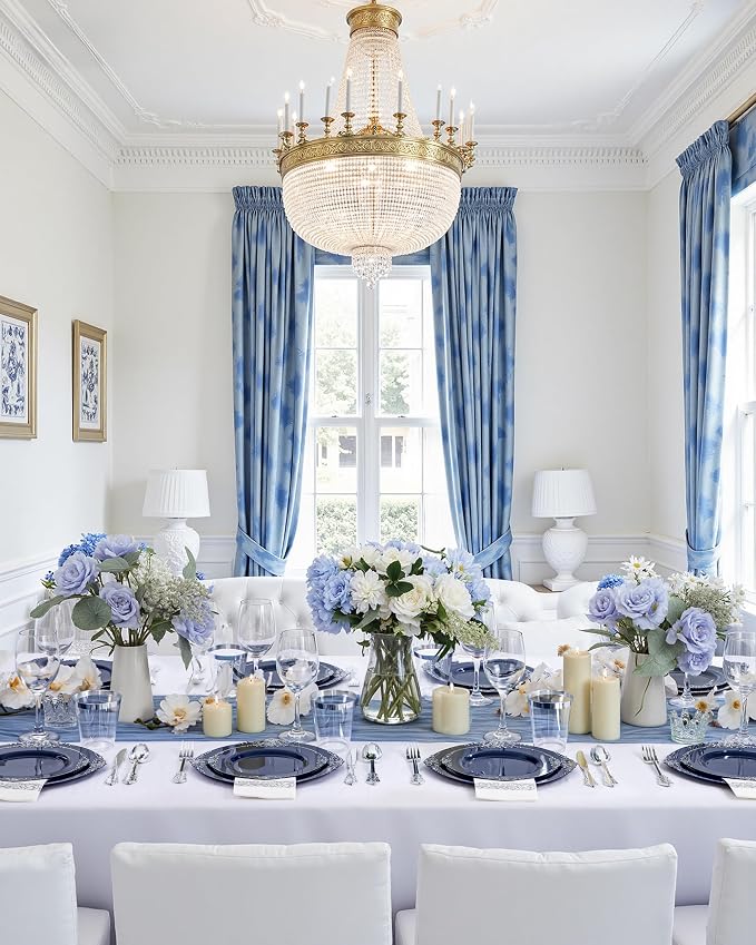 350 Pcs Blue Silver Plates for Graduation | Blue Party Plates Set for 50 Guests - Image 7
