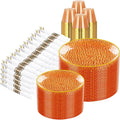 Rubtlamp 700Pcs Orange Gold Plastic Dinnerware Set, Hammered Clear Gold Plates by Rubtlamp