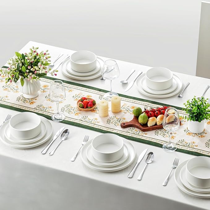 12 Piece Ceramic Plates and Bowls Sets - Image 5