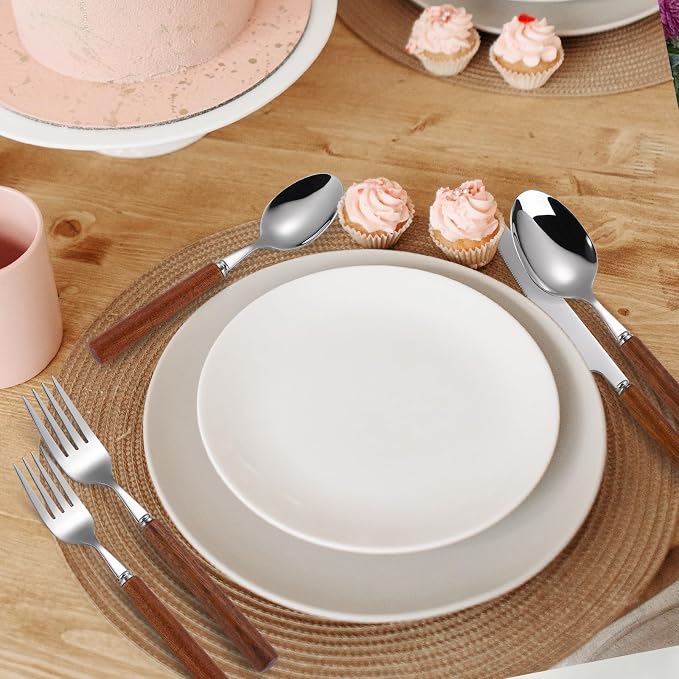 Silverware Set, 20 Piece Mirror Flatware Set 18/8 Stainless Steel Eating - Image 6