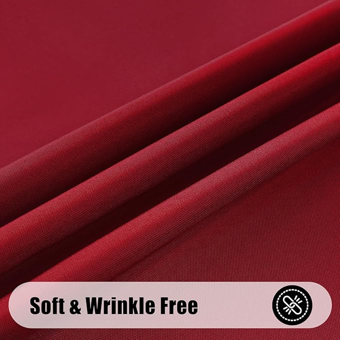 Smiry Rectangle Table Cloth, Waterproof Anti-Scratch Polyester Tablecloth, Decorative Washable Fabric Table Cover for Dining, Buffet, Parties and Outdoor, 60x120, Wine Red