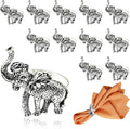 Elephant Napkin Rings Set of 12 Silver Metal Animal Napkin Ring by DavifinaNapkinRings