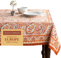 Maison d' Hermine Table Cloth Rectangle Table 100% Cotton 60 x 90 Inches Fall Tablecloth Reusable Everyday Use for Thanksgiving Christmas Decorations Dining Farmhouse Party (Palatial Paisley)