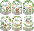 Gerrii 60 Pcs Safari Baby Shower Party Plates 7 Inch Weilcome Baby Disposable by Gerrii