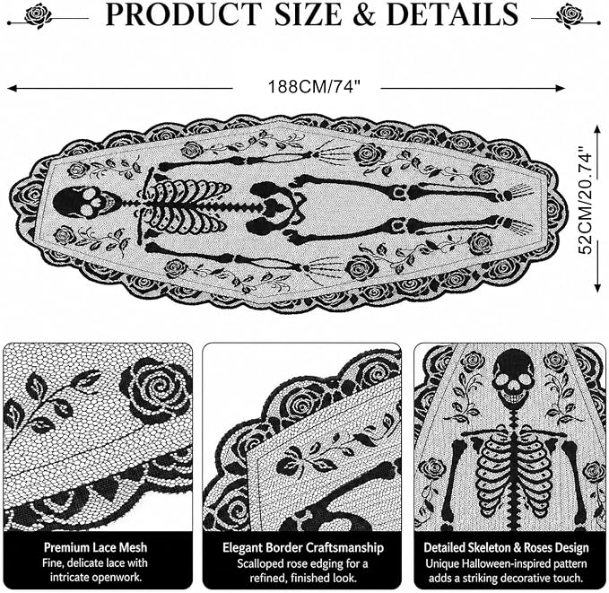 Halloween Tablerunner in Black Polyester - Image 4