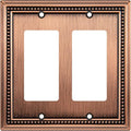 Henne Bery Sunken Pearls Heavdy Duty Decorative Wall Plate Switch Plate Outlet Cover (Double Decorator, Antique Copper)