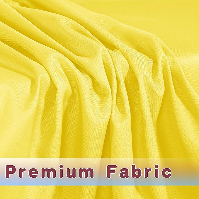 HolidayIdeas Yellow Fitted Table Covers for 6 Foot Tables - 72 x 30 Inch - 2 Pack Rectangle Table Clothes Polyester Fabric Table Cover for Folding Table, Parties, Birthday, Vendor Stand, Trade Show