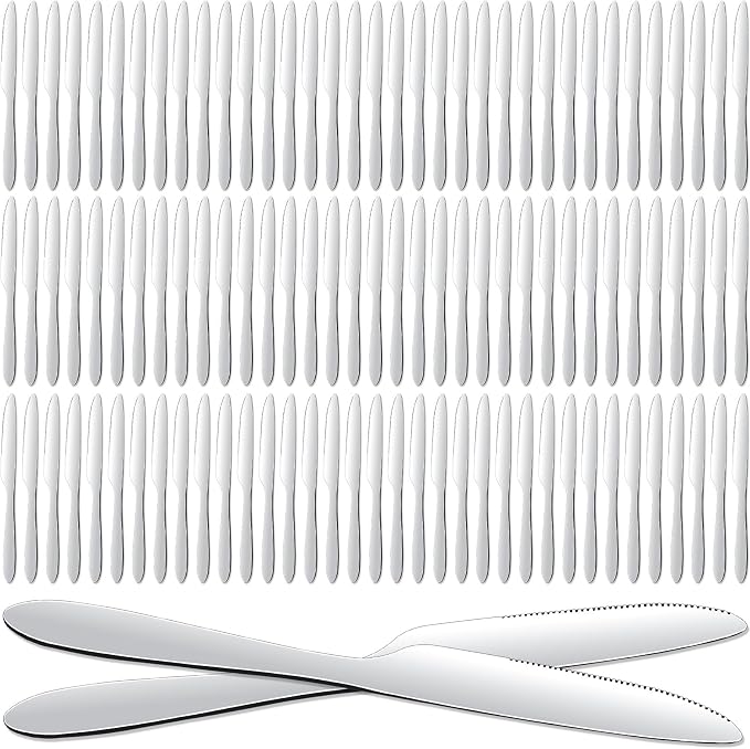 Nuenen 150 Pieces Dinner Knives Set, 8.3 Inches Durable Butter Knife Stainless by Nuenen