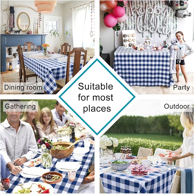 60 x 84 Inch Checkered Tablecloth Rectangle - Image 2