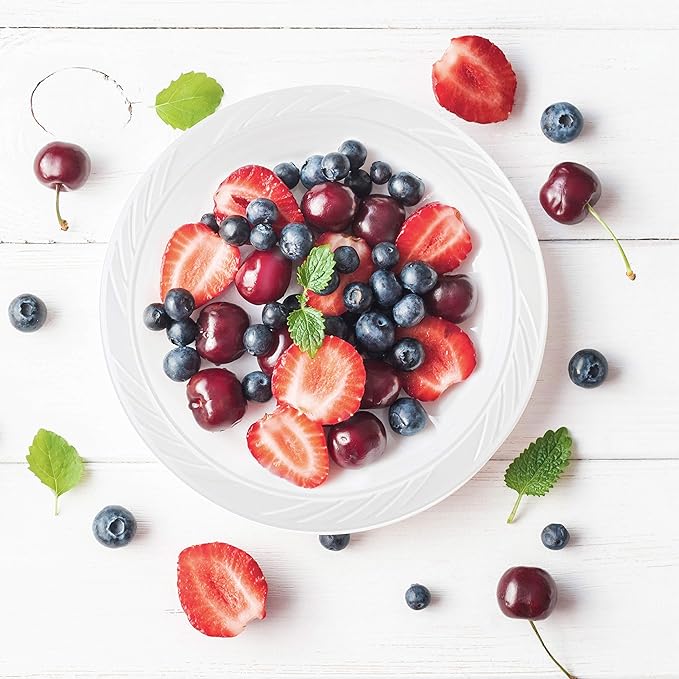 200 Count Disposable 7 Inch White Plastic Plates