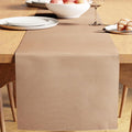 Encasa XO Table Runner, Yarn Dyed Ribbed Cotton 13"x79" | Solid Beige, 12-Ply by EncasaXO