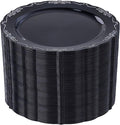 DaYammi 60PCS Black and Silver Plastic Plates, Heavy Duty Black and Silver Disposable Plates Premium 7.5 inch Dessert Cake Salad Appetizer Plate Hard Plastic Plate Disposable for Party Wedding