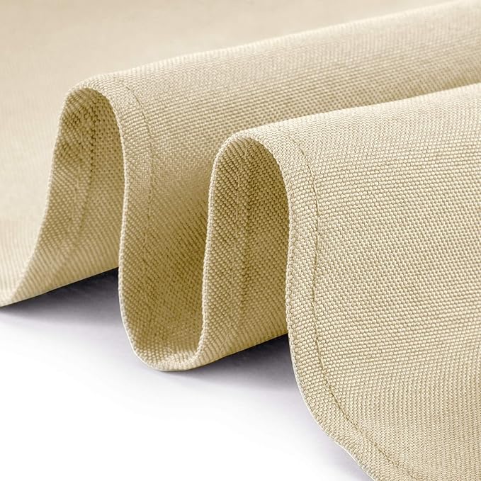 Lann's Linens - 70" Round Premium Tablecloth for Wedding/Banquet/Restaurant - Polyester Fabric Table Cloth - Beige