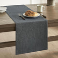 Basic Linen Style Table Runner, 14x60 Inch Charcoal | Mitered Corner Design by ZEEMARTONLINE