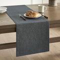 Basic Linen Style Table Runner, 14x90 Inch Charcoal | Mitered Corner Design by ZEEMARTONLINE
