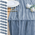 Cheesecloth Table Runner 10FT 12Pcs Dusty Blue Boho Gauze Runners | Cheese by Xiomot
