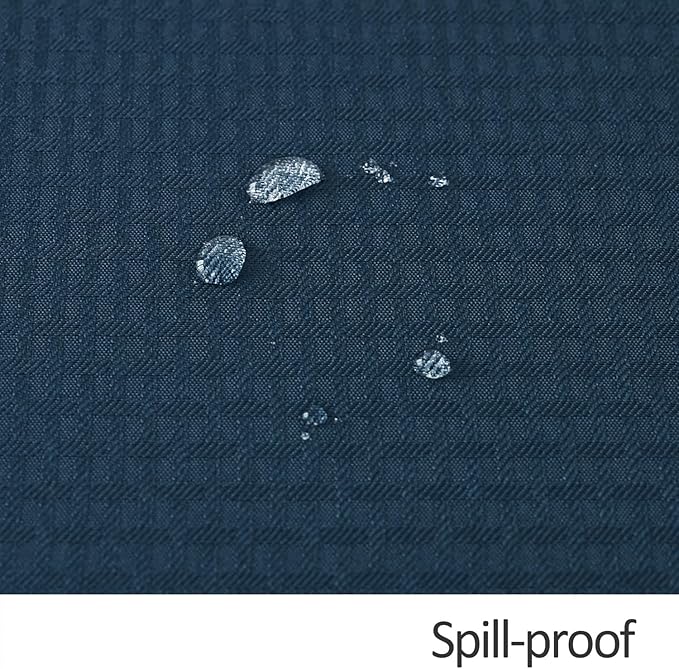 maxmill Jacquard Tablecloth Stain Resistant Waterproof Wrinkle Free Spillproof Washable Soft Weaved Texture Table Cloth for Dining Room, Indoor Outdoor Use, Rectangle 60 x 140 Inch, Navy Blue