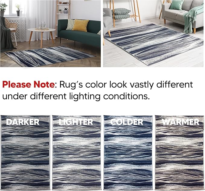 Keen Home Design Area Rugs - 2x3 Non-Shedding, Abstract Rugs for Kitchen, Living Room, Bedroom, Dining Room, Entryway - Size: 2' x 3', Multi