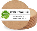 Cork Trivet, 8 Pack High Density Thick Cork Coasters Set by Unknown