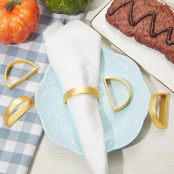 20 Pcs Stainless Steel Napkin Rings Metal Napkin Ring Holders Fall Thanksgiving - Image 3