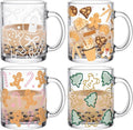 Tioncy 4 Pcs Christmas Coffee Mugs 12 oz Gingerbread Man Glass Cups by Tioncy