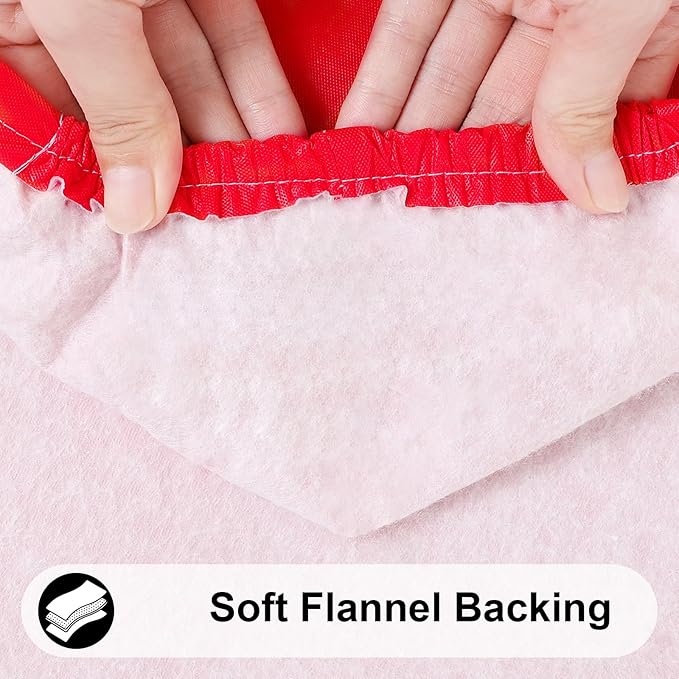 Smiry Rectangle Tablecloth, Elastic Fitted Flannel Backed Vinyl Tablecloths for 6ft Folding Tables, Waterproof Wipeable Table Covers for Indoor, Outdoor, Picnic and Camping (Red, 36"x72")