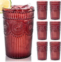 Ciaell 12 Pack Burgundy Plastic Water Glasses by Ciaell