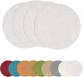 homing 15 Inch Round Cloth Placemats Set of 4, Cotton Linen Blend Washable Table Mats, Farmhouse Dining Place Mats for Indoors & Outdoors, Easy to Clean, Beige