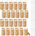 Mumufy 24 Pack Glass Cups Gift Aesthetic Cute Glass Cup Tumbler Flower Iced by Mumufy