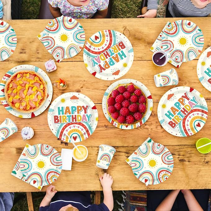 250 Pcs Retro Rainbow Birthday Party Decorations - Image 6