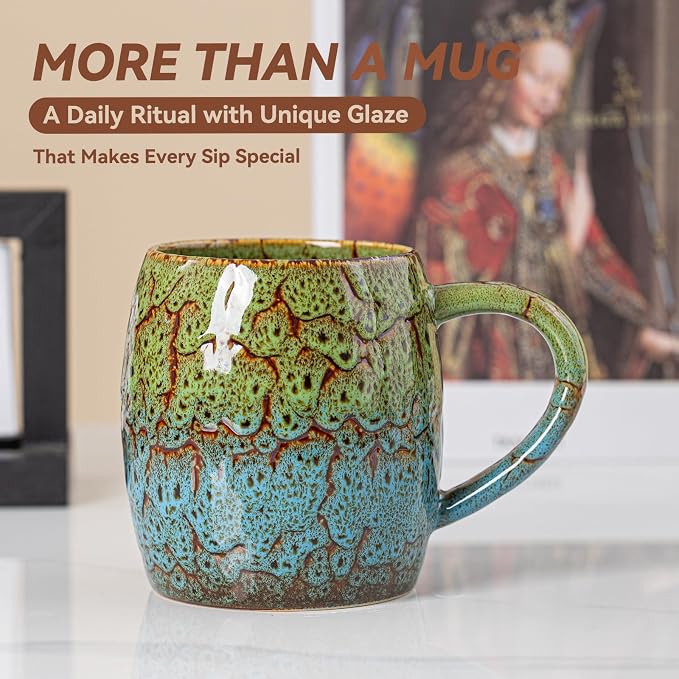 Handmade 22oz Ceramic Coffee Mug, Ergonomic Large Handle, Ideal Gift - Image 6