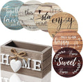 Queekay Coasters Set of 6 House Warming Gifts New Home Wooden Farmhouse Drink by Queekay