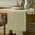 Burlap Style Farmhouse Table Runner, 14x108 Inches Light Sage Green | Thick by ZEEMARTONLINE