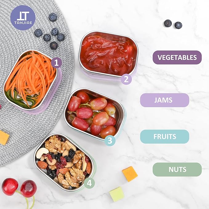 8oz Small Stainless Steel Snack Containers - Image 6
