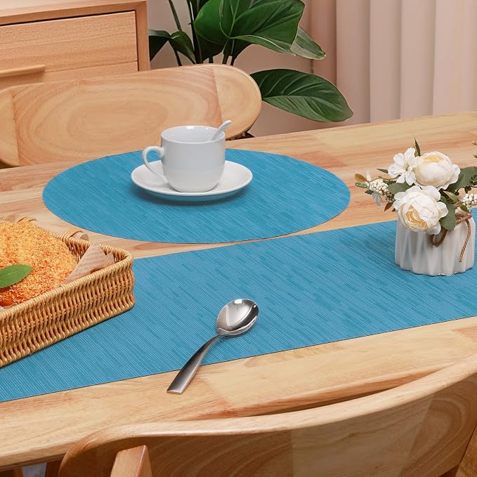 Table Runner 72 Inches Long, Vinyl Woven Heatproof Table Runners | Washable - Image 4