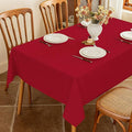 Winter Red Textured Fabric Tablecloth Rectangle Faux Linen Stain Resistant Table Cloth for 6 Foot Rectangular Table, Reusable for Dinig Party Holiday Decoration 60 x 84 Inch