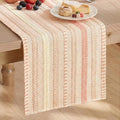 Artoid Mode Pink Farmhouse Stripe Braided Table Runner 12x72 Inch | Holiday by ArtoidMode